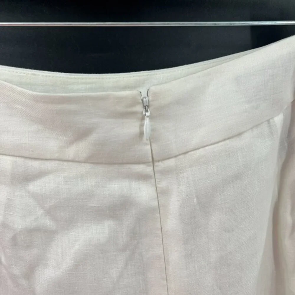 Brooks Brothers 100% Irish linen‎ pencil skirt ivory old money preppy lined 8 - Picture 5 of 10